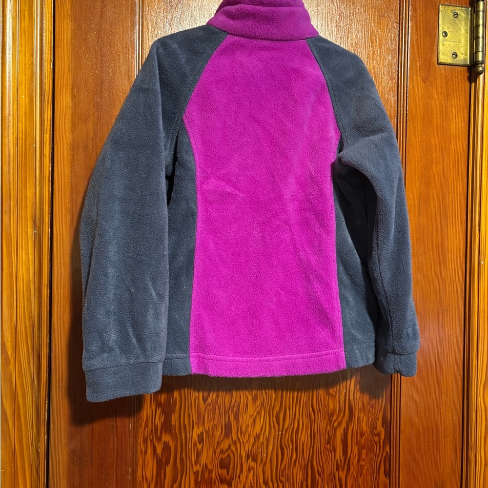 COLUMBIA Kids Magenta and Charcoal Grey Fleece Jacket Child’s Size Extra Small - Picture 6 of 6